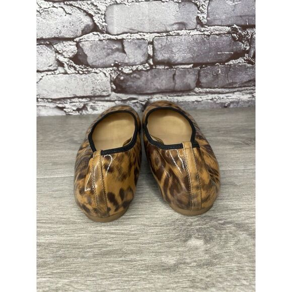 J. Crew Caramel Animal Print Patent Leather Ballet Flats Women’s Sz 9M US/40EU - Picture 5 of 16